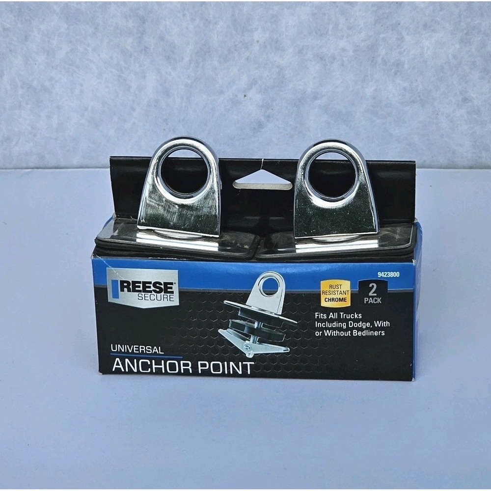 NWT REESE Pick-up Truck Universal Anchor Point Chrome 2-Pk #9423800